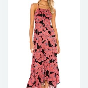 Free People Pink and Black High Low Dress